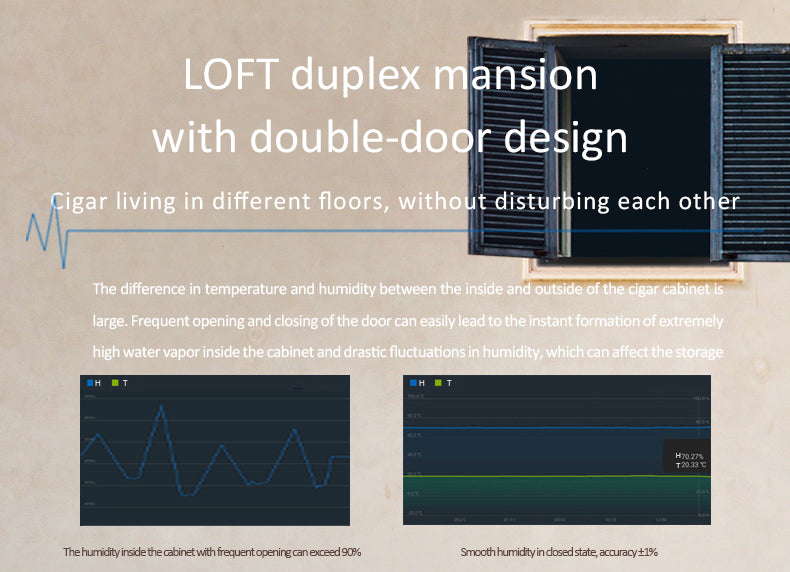 Raching MON3800B dual space cigar humidor cabinet