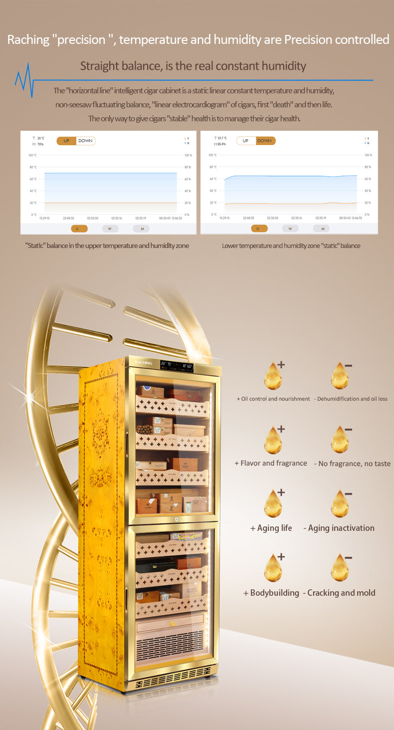 Raching MON3800B dual space cigar humidor cabinet